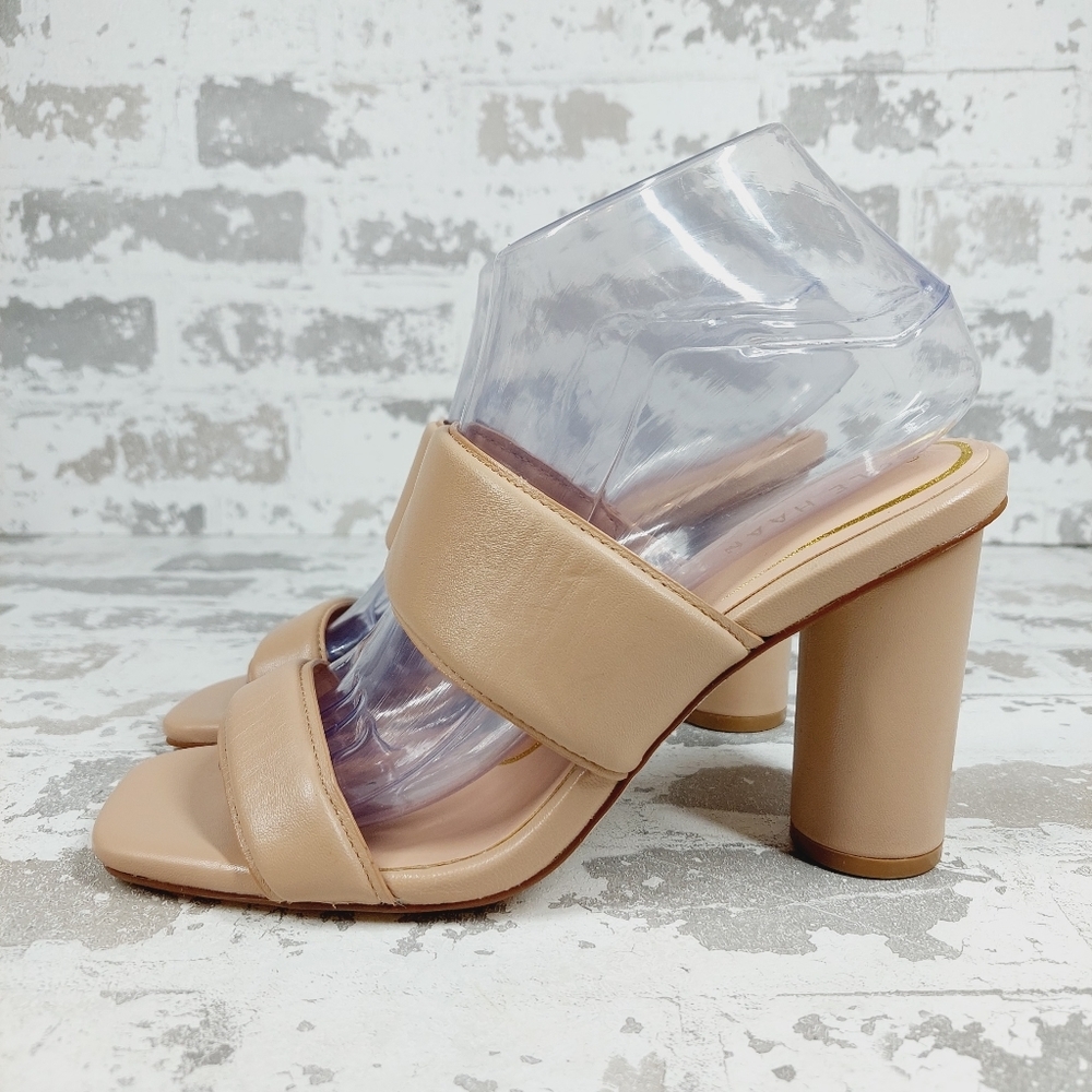 New COLE HAAN Beige Reina Brush Leather Hill Slide Sandal C244